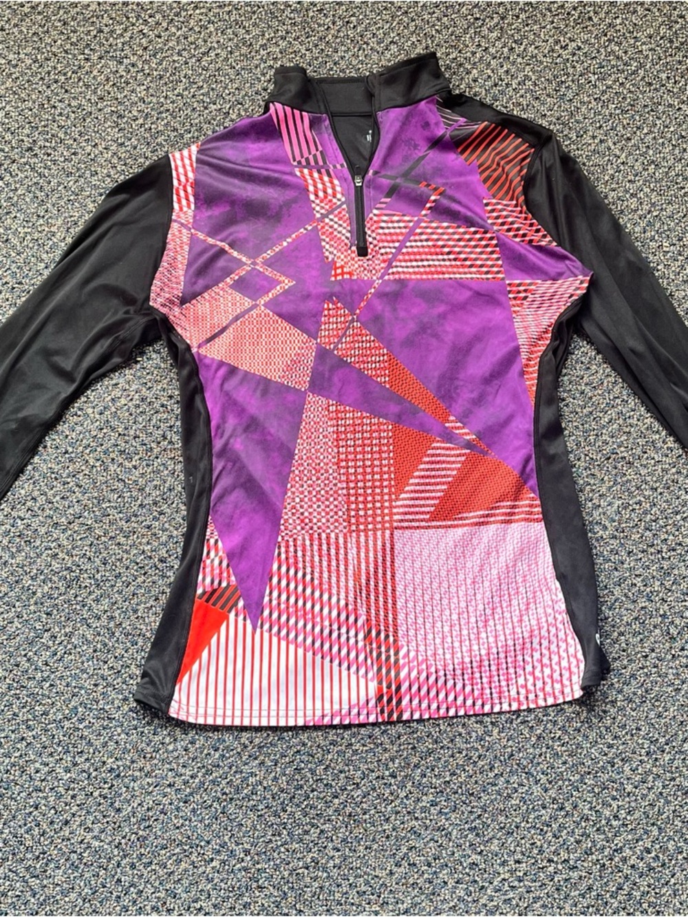 Hot Chillys Women’s Geometric Print Long Sleeve Jersey - Purple & Black